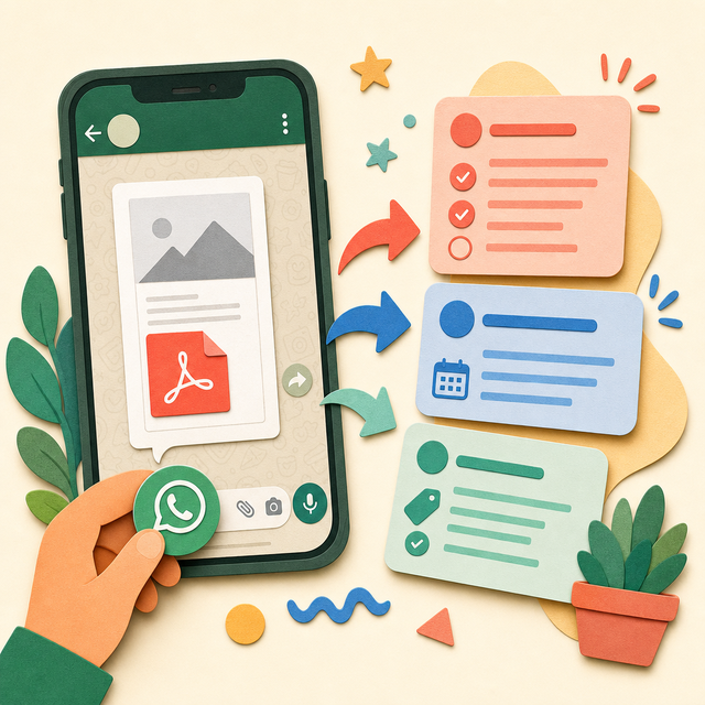 Phone sharing a school notice into Parentodo